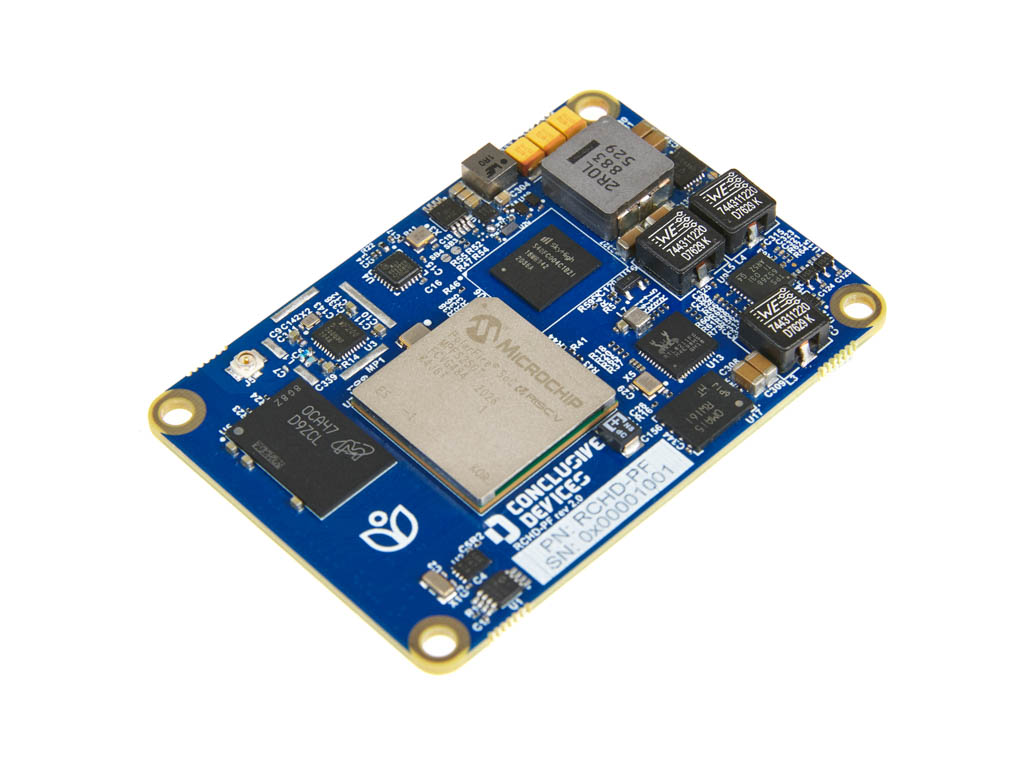 Frontal view of RCHD-PF evaluation board