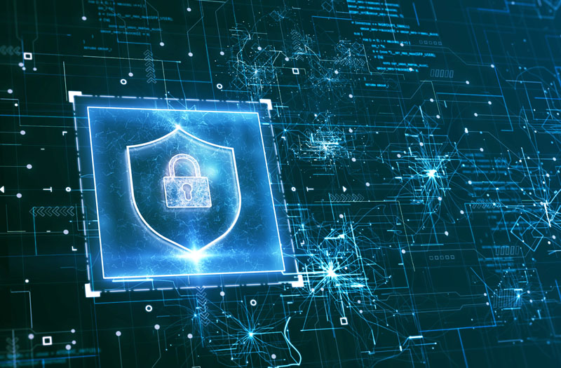 Digital padlock icon representing industrial security in the product