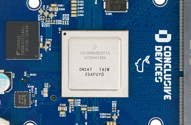 Photo from top of WHLE-LS1 single board computer elements